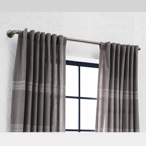 36"- 66" French Pipe Curtain Rod Gray / Pewter - Picture 1 of 5